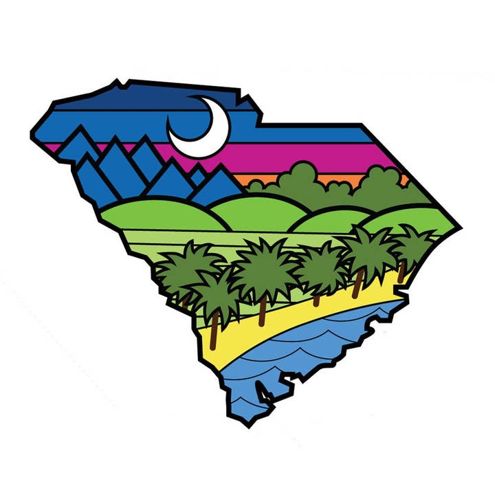 South Carolina State Lines Sticker for wholesale by Commonwealth Outdoor