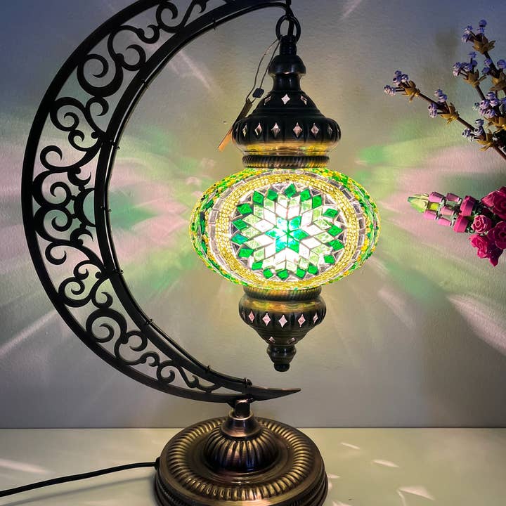Mediterranean Collection - Wholesale Accent/Desk Lamp - Turkish Mosaic Moon Lamps8