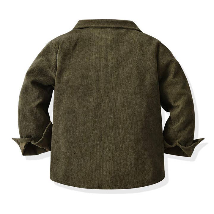 Green Boys' Baby Corduroy Casual Shirt Jacket for wholesale on Faire
