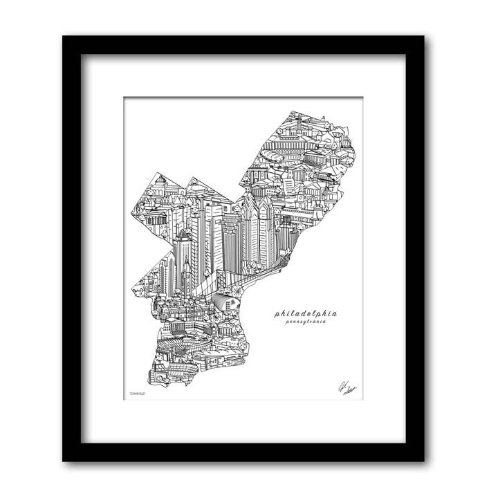 Philadelphia Pennsylvania wanddecoratie voor wholesale door Townsville Art