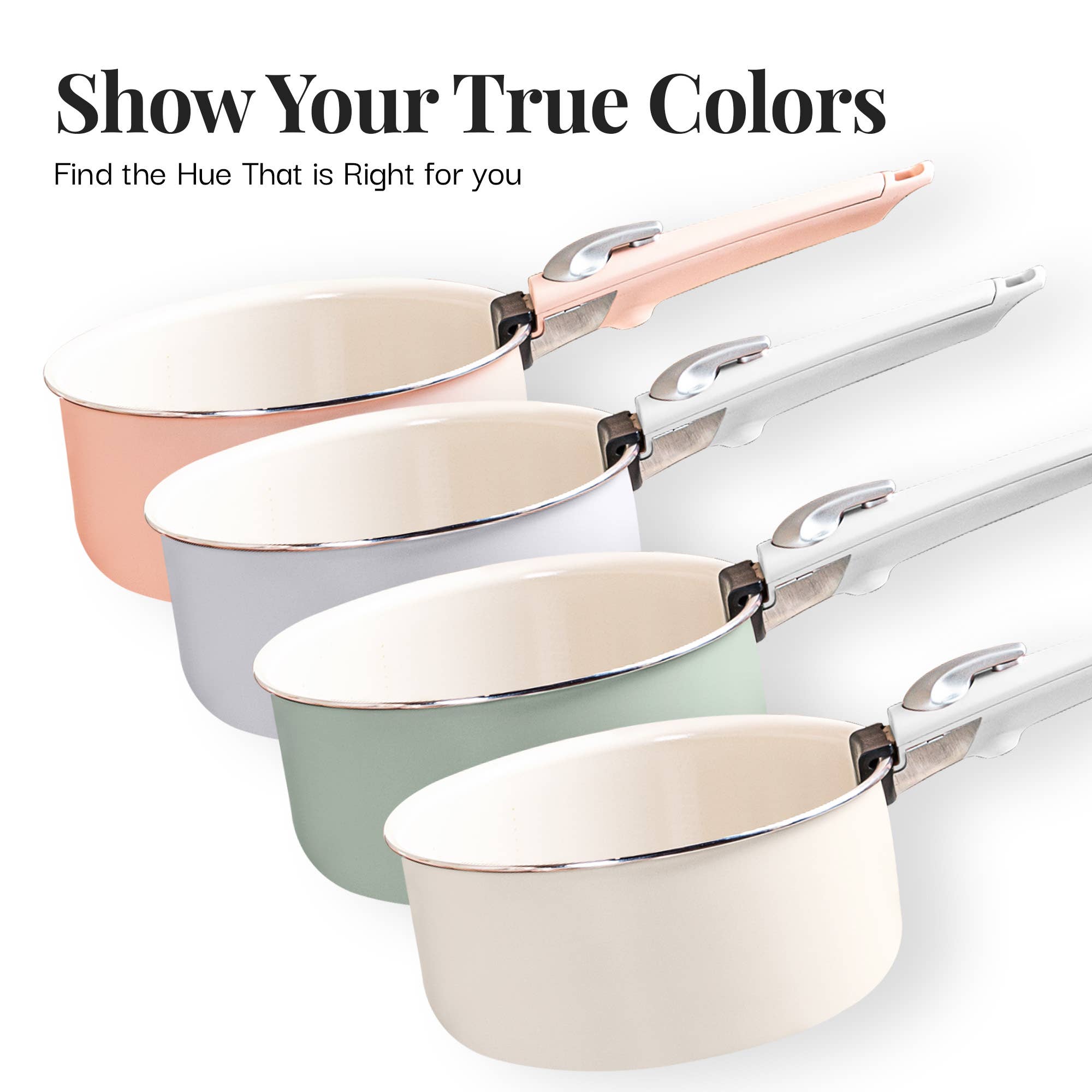 Gotham Steel/Granitestone - Wholesale Cookware Set - Gotham Steel 18pc Set Detachable Handle in Cream6