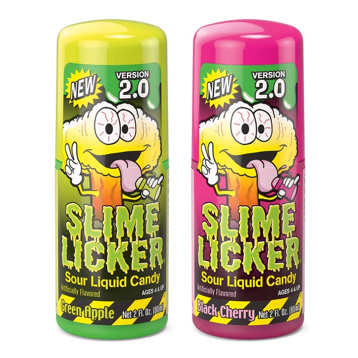 Showcase - Wholesale Gummy - Toxic Waste: Slime Licker 2.0 Version - Green Apple & Black Cherry Roller (Ships Assorted)1