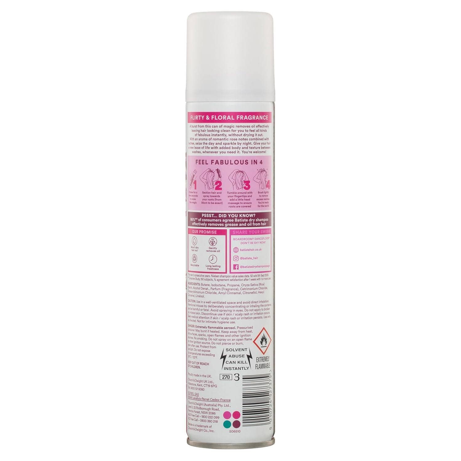 KT Supply - Wholesale Hair Shampoo - Batiste Dry Shampoo Blush, 6.73 Oz.1