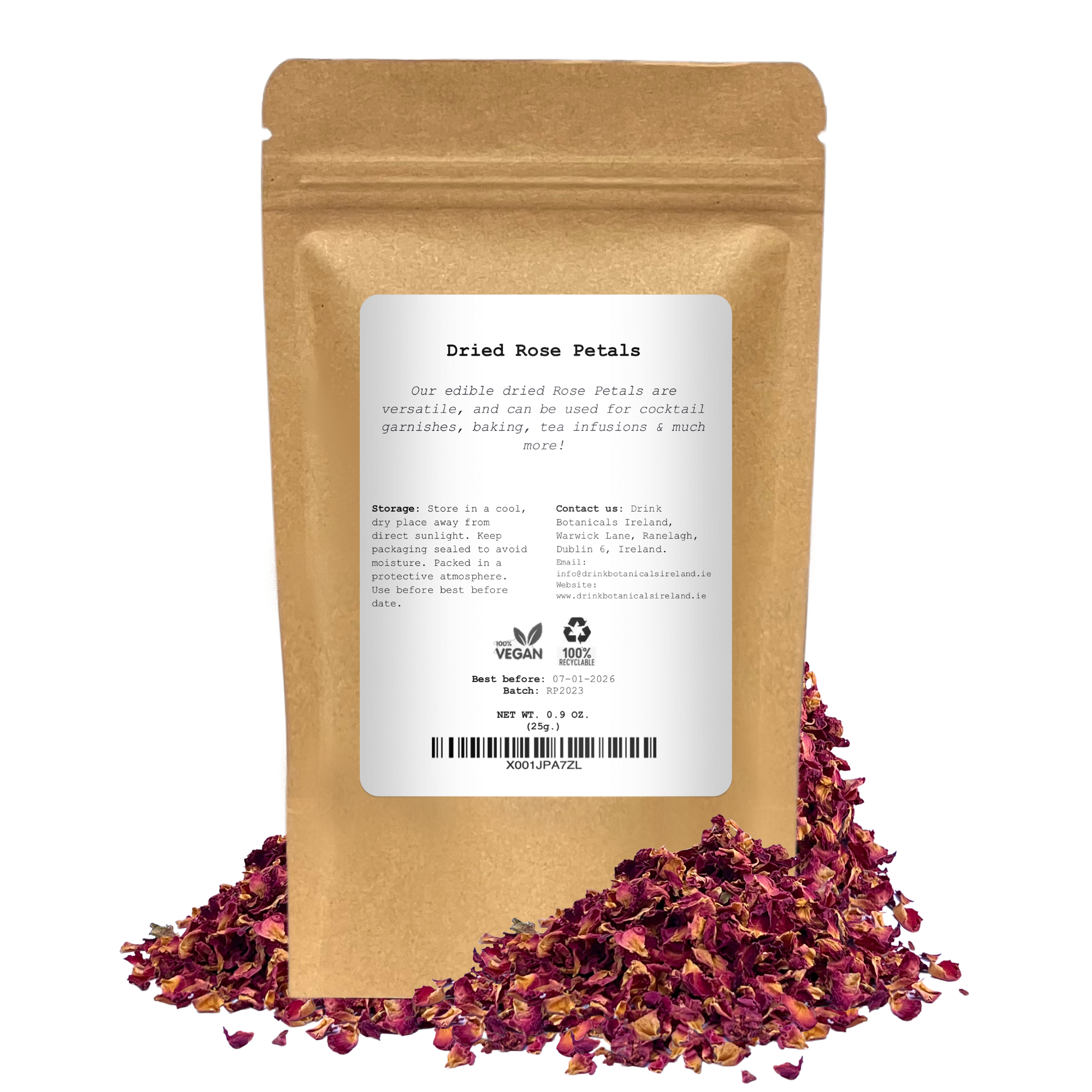 Drink Botanicals Ireland – Flores secas/prensadas por atacado – Pétalas de Rosa Secas1