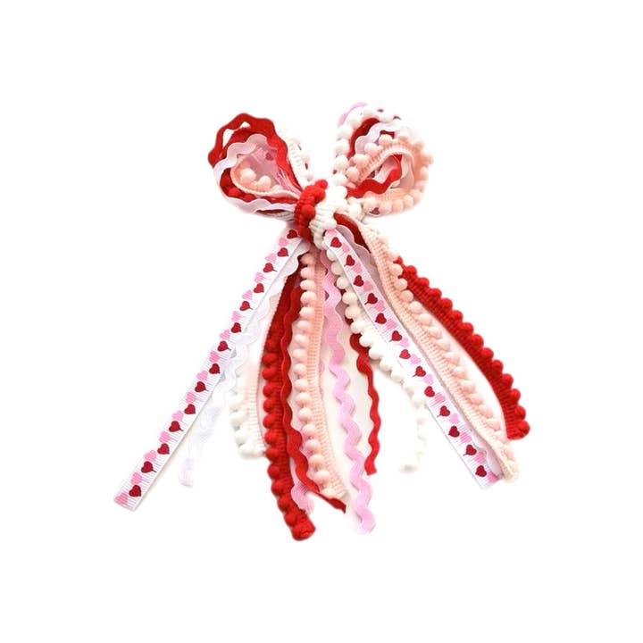 Äkta kärlek rörig rosett hårrosett knuten med klämma för wholesale av Pretty in Pink Bows