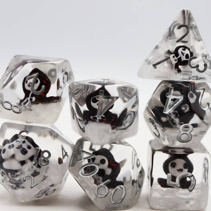Grim Reaper RPG Dice Set for wholesale by Foam Brain Games