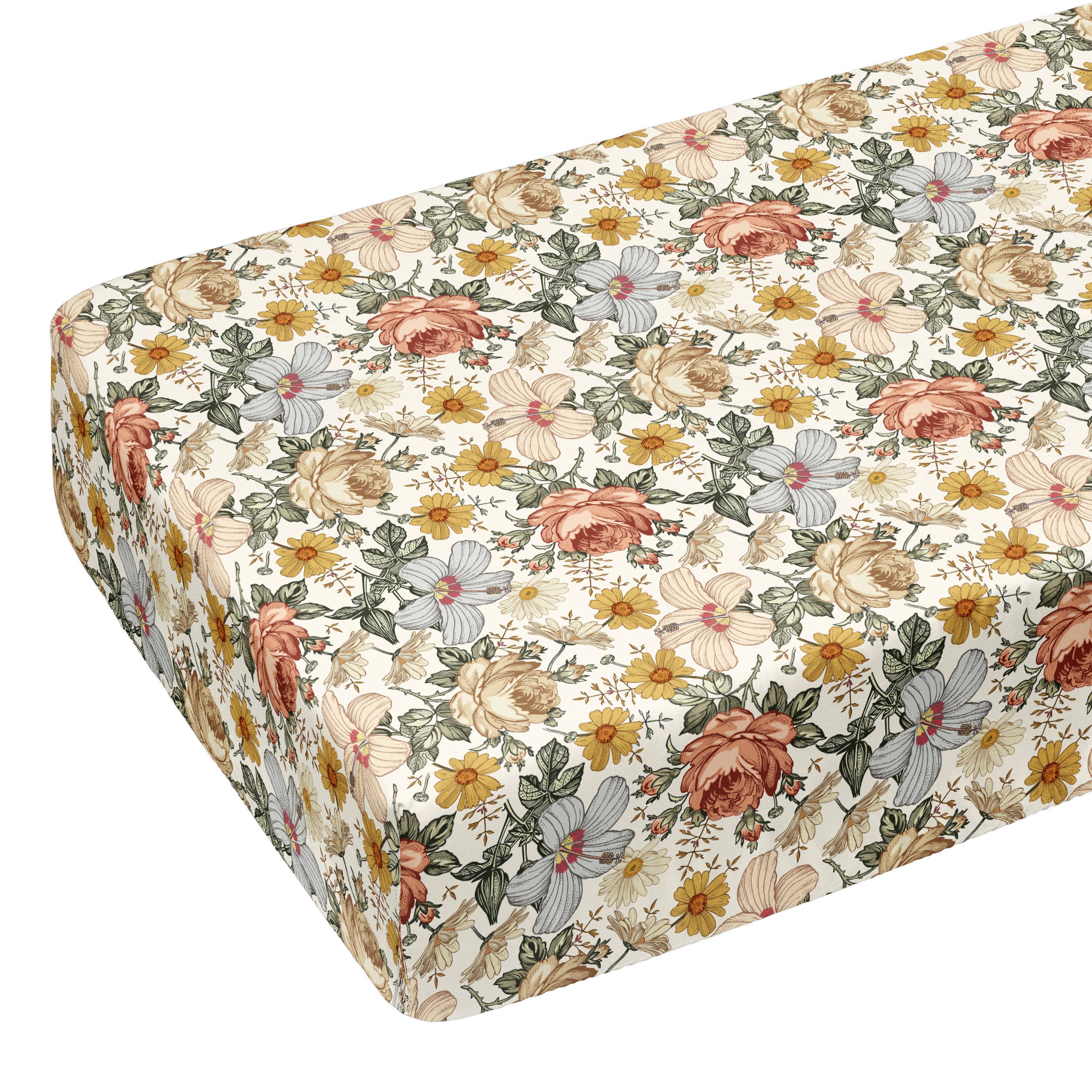 JLIKA - Wholesale Cot/Crib Sheets - Crib Sheets 100% Cotton Vintage floral4