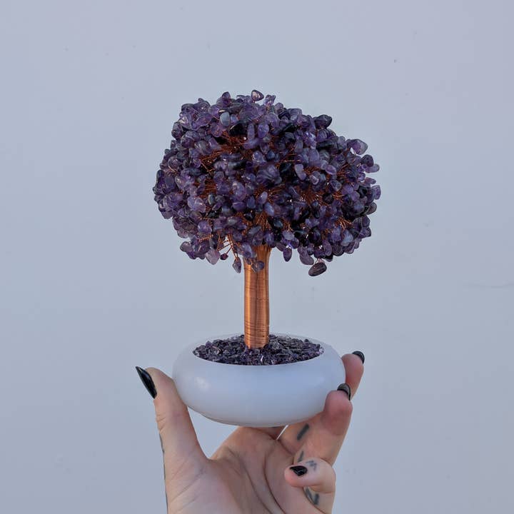 Árbol de Gemas de Amatista y Cobre para venta al por mayor de The Crystal Tabby