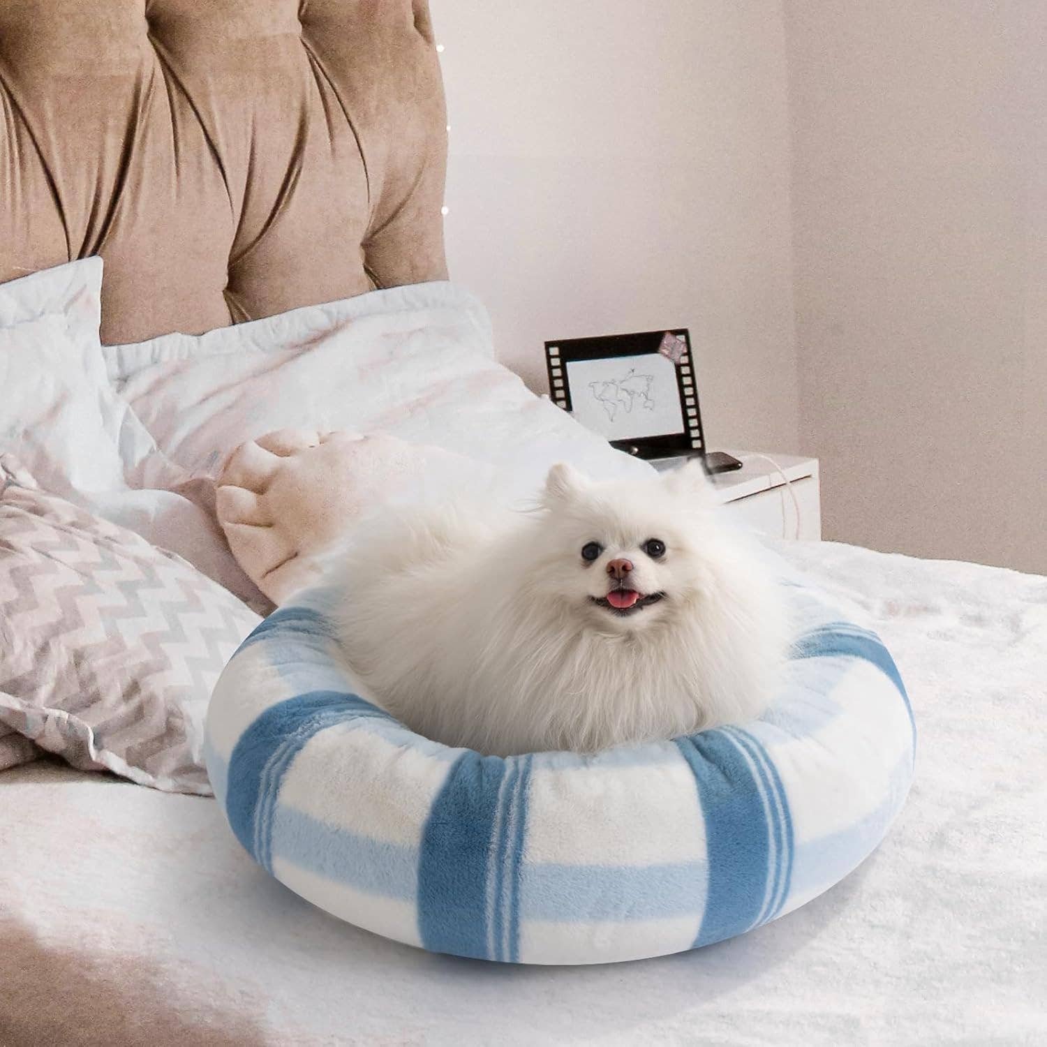 Robud & Mewoofun Official Store - Wholesale Pet Bed - Cat/Dog - Plush Cute Cat Bed Donut Small Dog Bed for Puppy and Kitten6