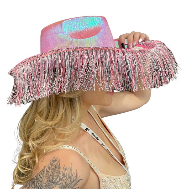 Western Fashion - Vendita all'ingrosso Cappello da cowboy - Donna - Cappello da cowboy metallizzato con frange3