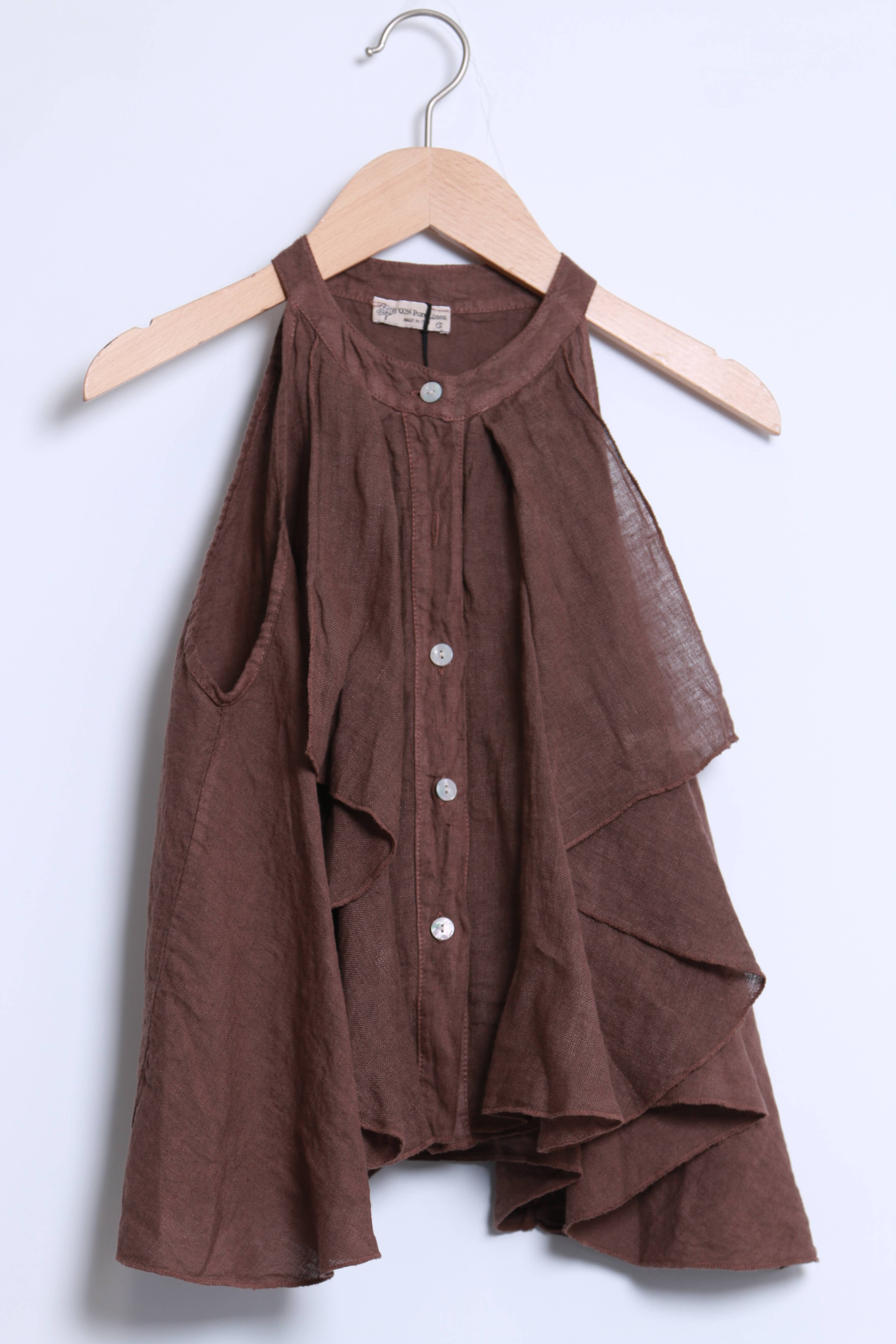 Shyloh - Wholesale Button Down Shirt - Women's - Ruffled linen top 1581910