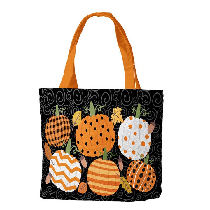 Sac fourre-tout Fall Celebration Pumpkins 15 « x 14" x 7 » pour la vente par Briarwood Lane