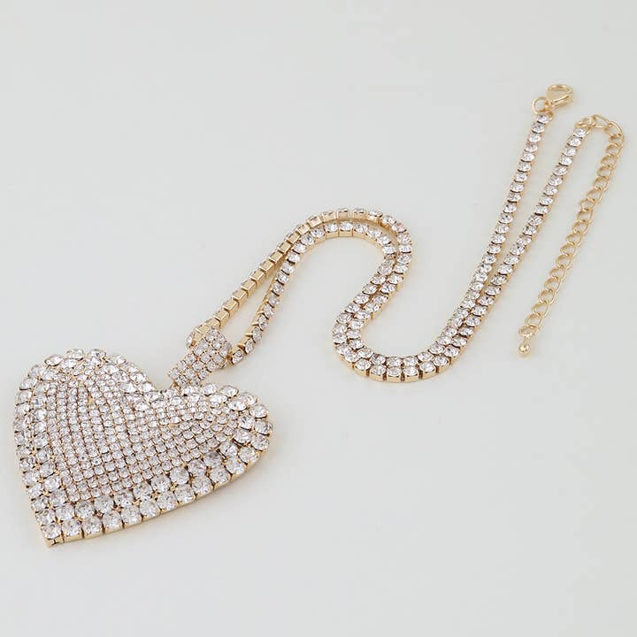 GCL Bejeweled Heart Statement Necklace for wholesale on Faire2