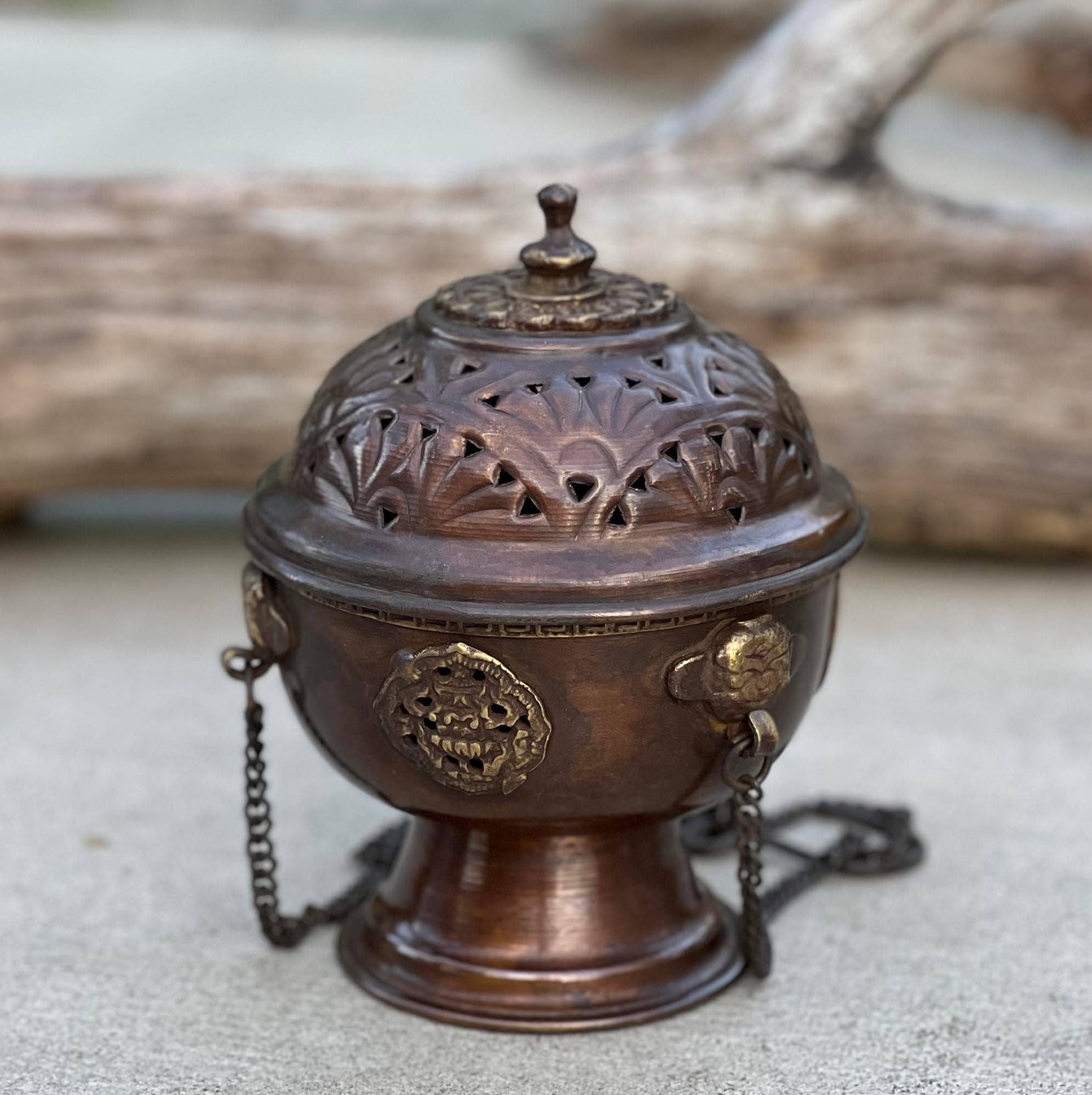 Lungta Imports – Engroshandel Røgelsesholder – Tibetansk ophængt røgelsebrænder til kegler og kulharpiks0