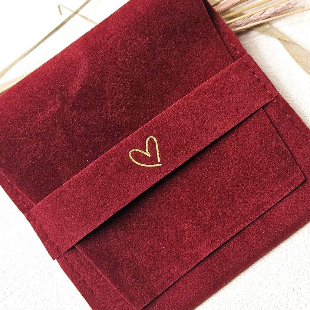 Ibiza Boutique - Wholesale Jewelry Box/Organizer - Jewelry pouch heart burgundy red3