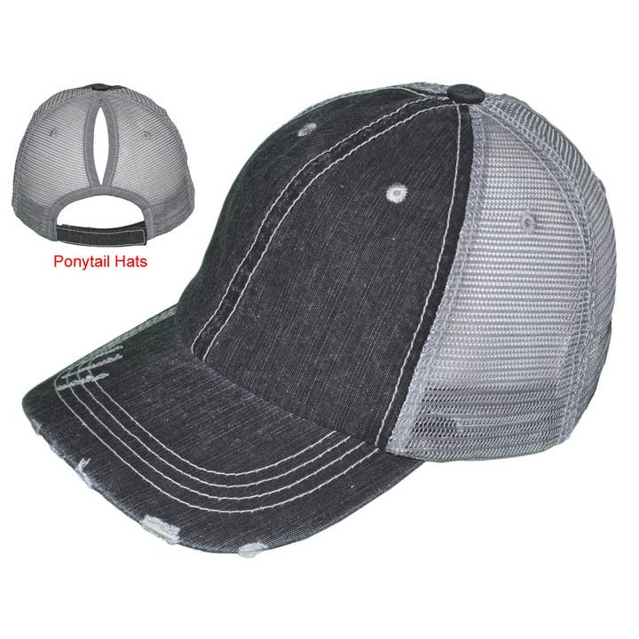 Buck Wholesale – wholesale Hästsvanskeps - Dam – Hästsvans Trucker Hattar - Kvinnor Låg Profil Vintage