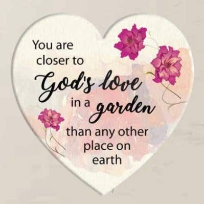 Abbey + CA Gift - Vendita all'ingrosso Paletti da giardino/prato - Paletto da giardino a forma di cuore con scritta «Closer to God's Love»1