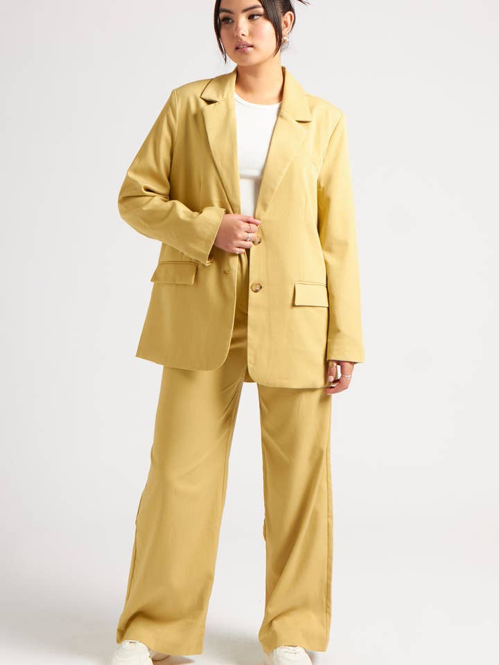 Lime Oversized Blazer for wholesale by Urban Bliss