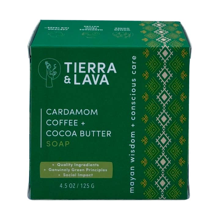 Cardamom, Coffee and Cocoa Butter Soap. for wholesale by Tierra & Lava