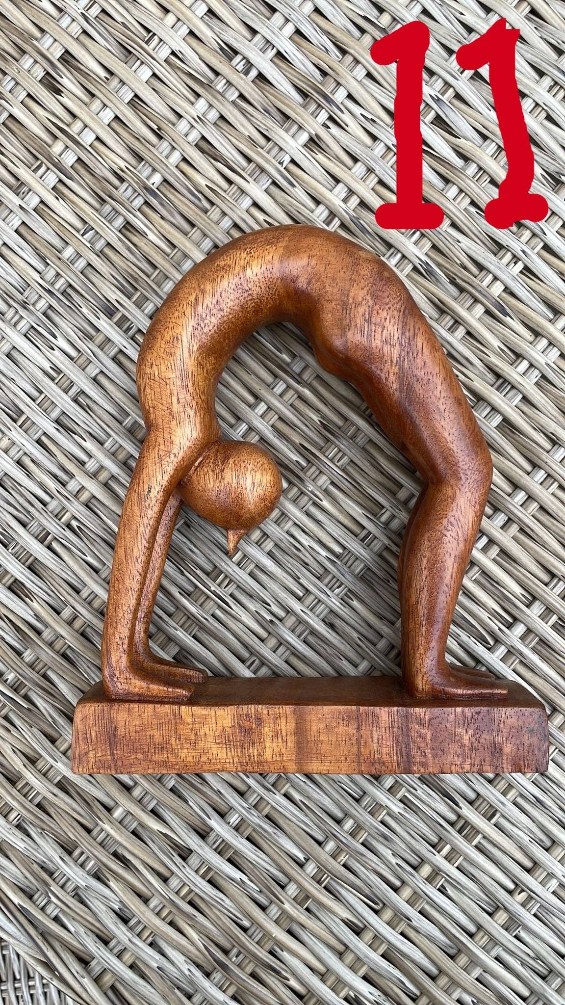 Ubud Glass - Wholesale Sculpture - Hand-Carved Wooden Yoga Poses Art - Serene and Spiritual Home Decor13