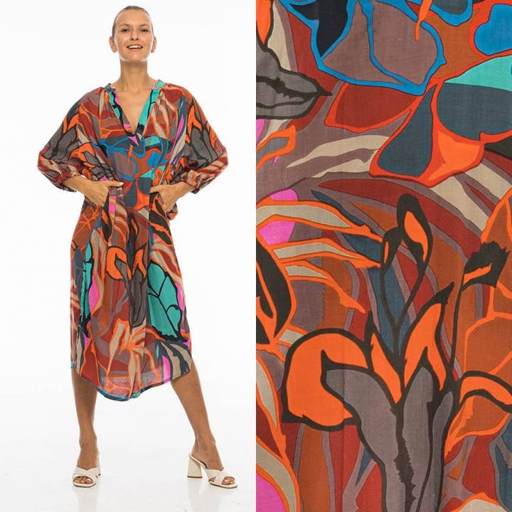 Vestido com Gola Tunisina Viscose 65860 por atacado de Cinnamon Creations