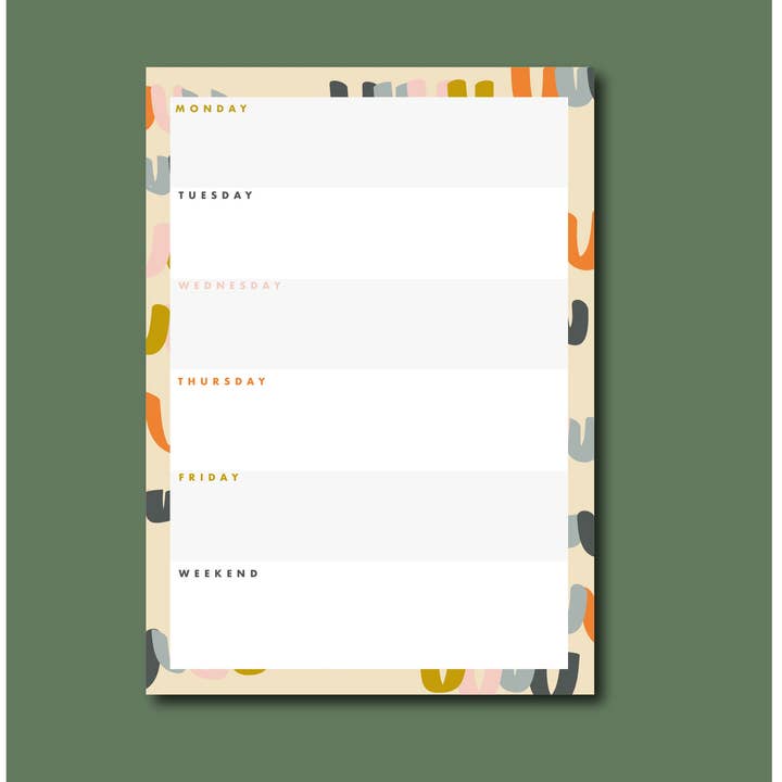 Bloc-notes hebdomadaire joyeux illustration pour la vente par Godly Gorgeous