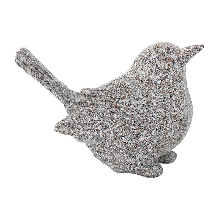 Resin Speckled Gray Bird, 2 assorted sizes - 4.25" or 5.5 for wholesale by Will's Company