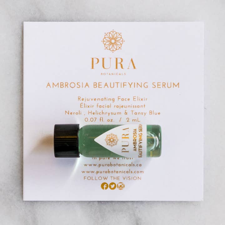 Prøvestørrelse - Ambrosia Beautifying Serum - Næringsrig ansigtsolie for engroshandel hos Pura Botanicals