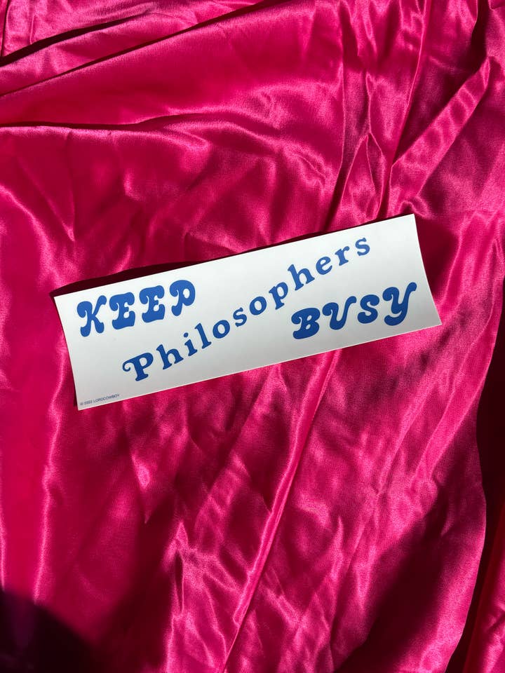 Sticker: Houd Filosofen Bezig voor wholesale door Lordcowboy