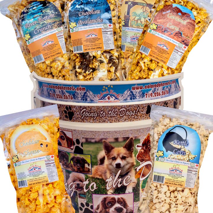 Colorado Kernels - Wholesale Popcorn - Going to the Dogs Savory/Delight Popcorn Bucket