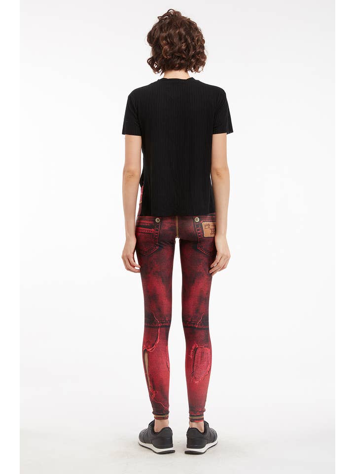 IPNG Design - Vente Legging tendance – femme - Legging à imprimé jean déchiré - Basique16