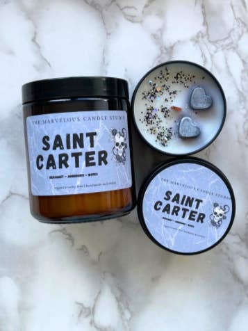 Saint Carter Candle | Carnage Shantel Tessier for wholesale by Marvelous Candle Studio