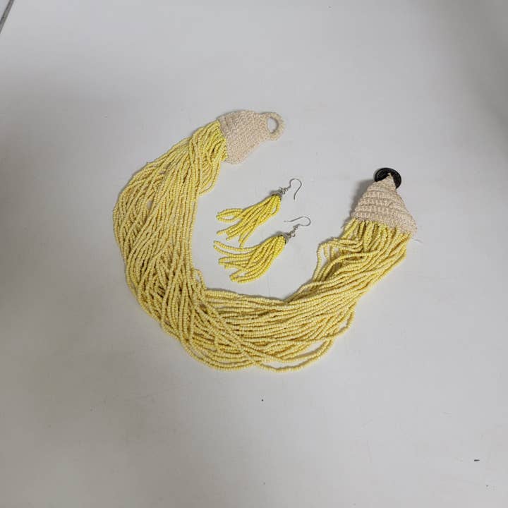 Multi Strand Layered Seed Bead Necklace W/Crotia Work/Clasp for wholesale by Treasure Jewelry