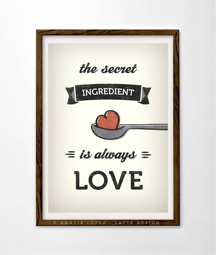 El ingrediente secreto es siempre el estampado de amor. Estampado cocina para venta al por mayor de Latte Design