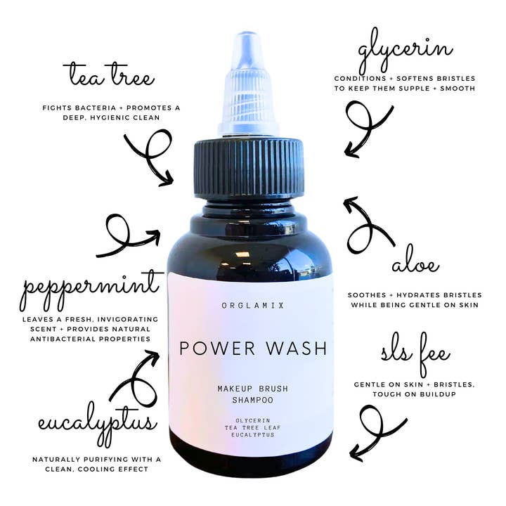 Orglamix - Wholesale Makeup brush cleaner - Brush Wash + Shampoo | Natural Deep Cleanser1