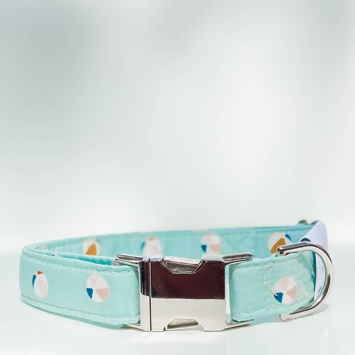 Collar para perro, color aguamarina, de verano, con hebilla metálica para venta al por mayor de doggish