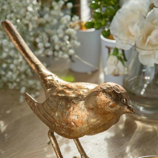 Vagabond Vintage - Wholesale Sculpture - Gold Cast Iron Bird0