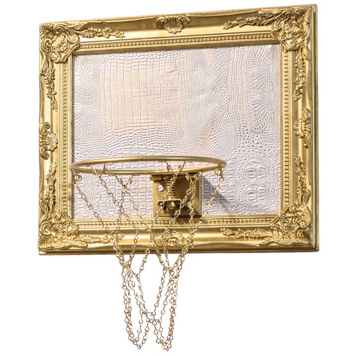 Hoops and Heritage - Wholesale Wall Art Set - White and Gold Gator Mini Basketball Hoop 2