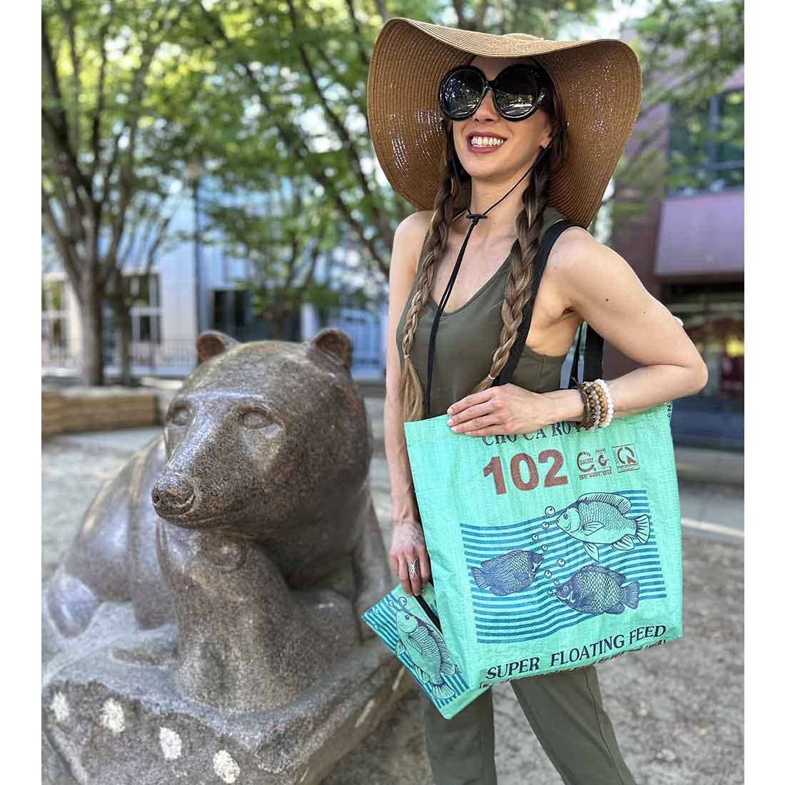 Malia Designs - Wholesale Grocery/Shopping Bag - Green Recycled Shopping Tote -  Sustainable Beach Tote3