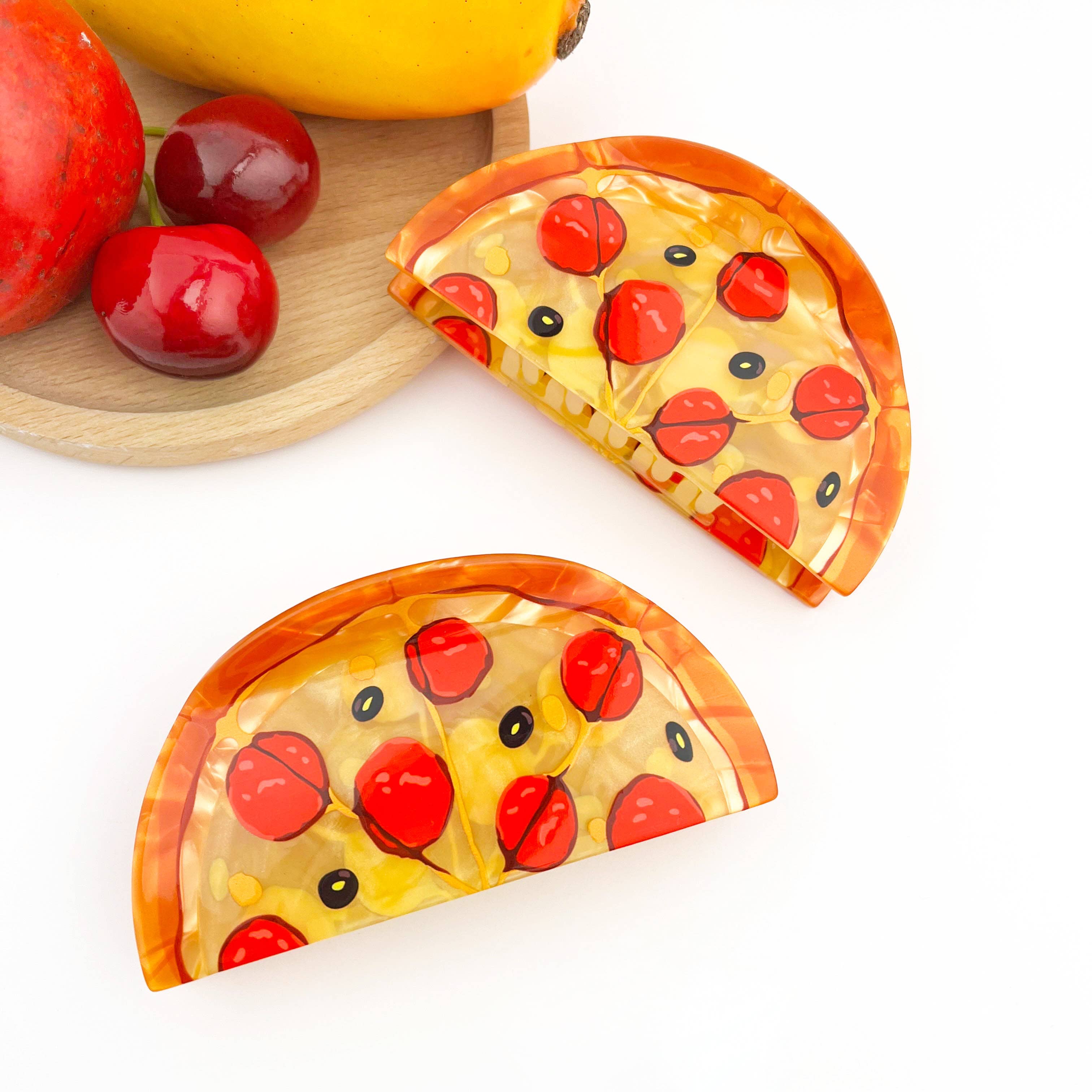 TheDivaSoap - Vendita all'ingrosso Fermaglio per capelli - Donna - Molletta per capelli a forcina a forma di fetta di pizza con prosciutto1