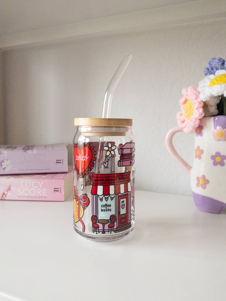 Tasse en verre de café de la librairie Valentine pour la vente par Be Bold Stay Bold