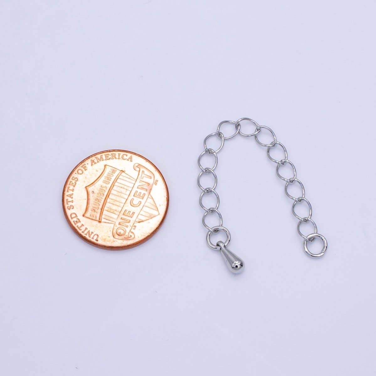 Aim Eternal - Wholesale Craft Supplies - White Gold Filled 2 Inch Cable Chain Extender Findings Set | Z7912