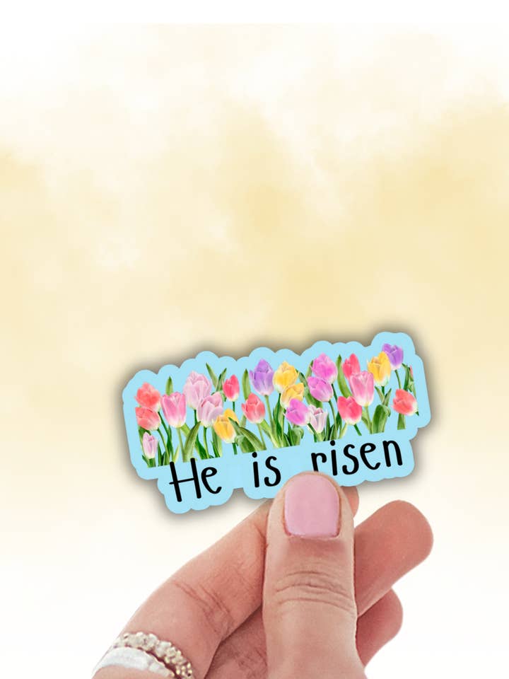 easter floral tulip sticker,spring christian decals,vinyl for wholesale by Lalatina Shop