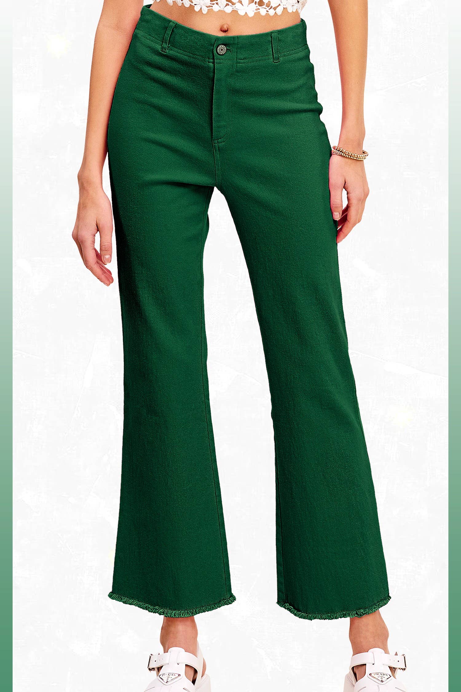 La Miel – Calças - Mulher por atacado – MCP3113-Calças Flare elástica de Cintura Alta Lavada e Macio14