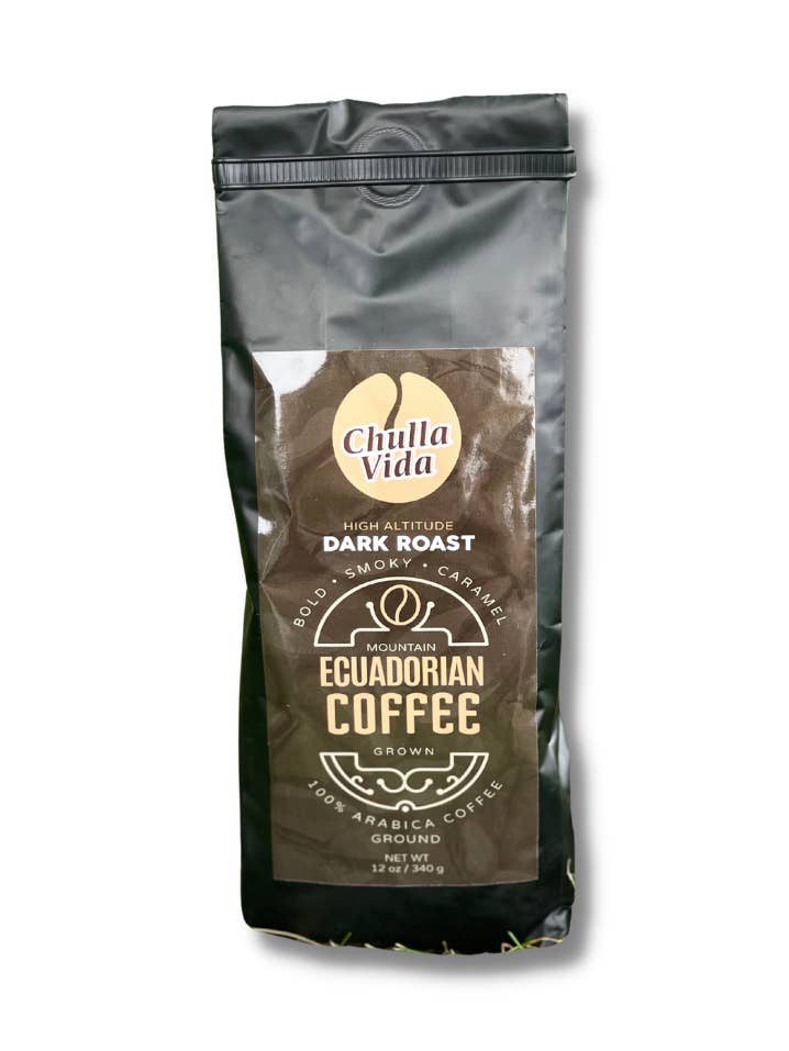 Ecuadorian Dark Roast Ground Coffee for wholesale by Chulla Vida Coffee
