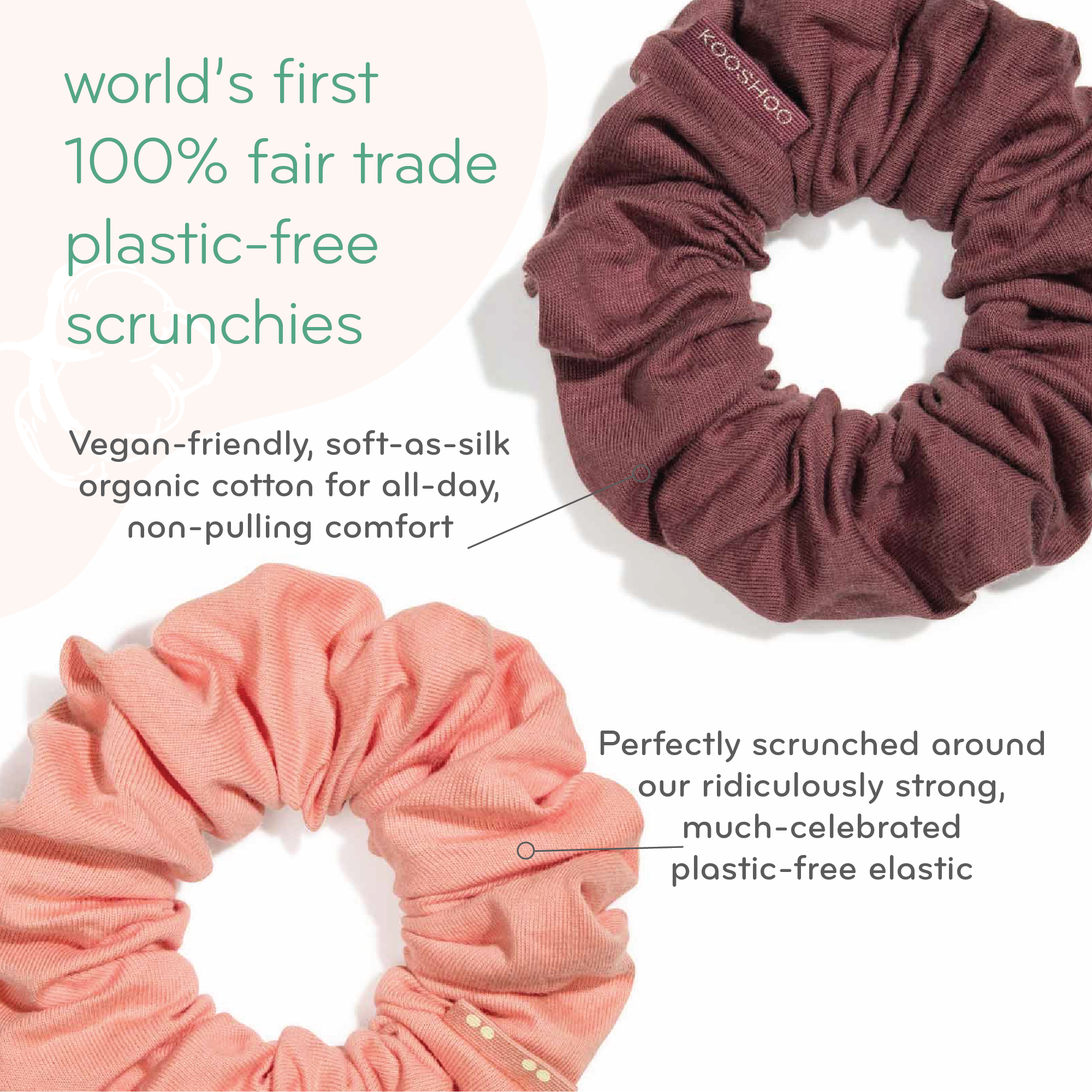 KOOSHOO - Wholesale Scrunchie - Women's - Organic, Plastic-free Scrunchies - True Blue | Cruelty-Free9