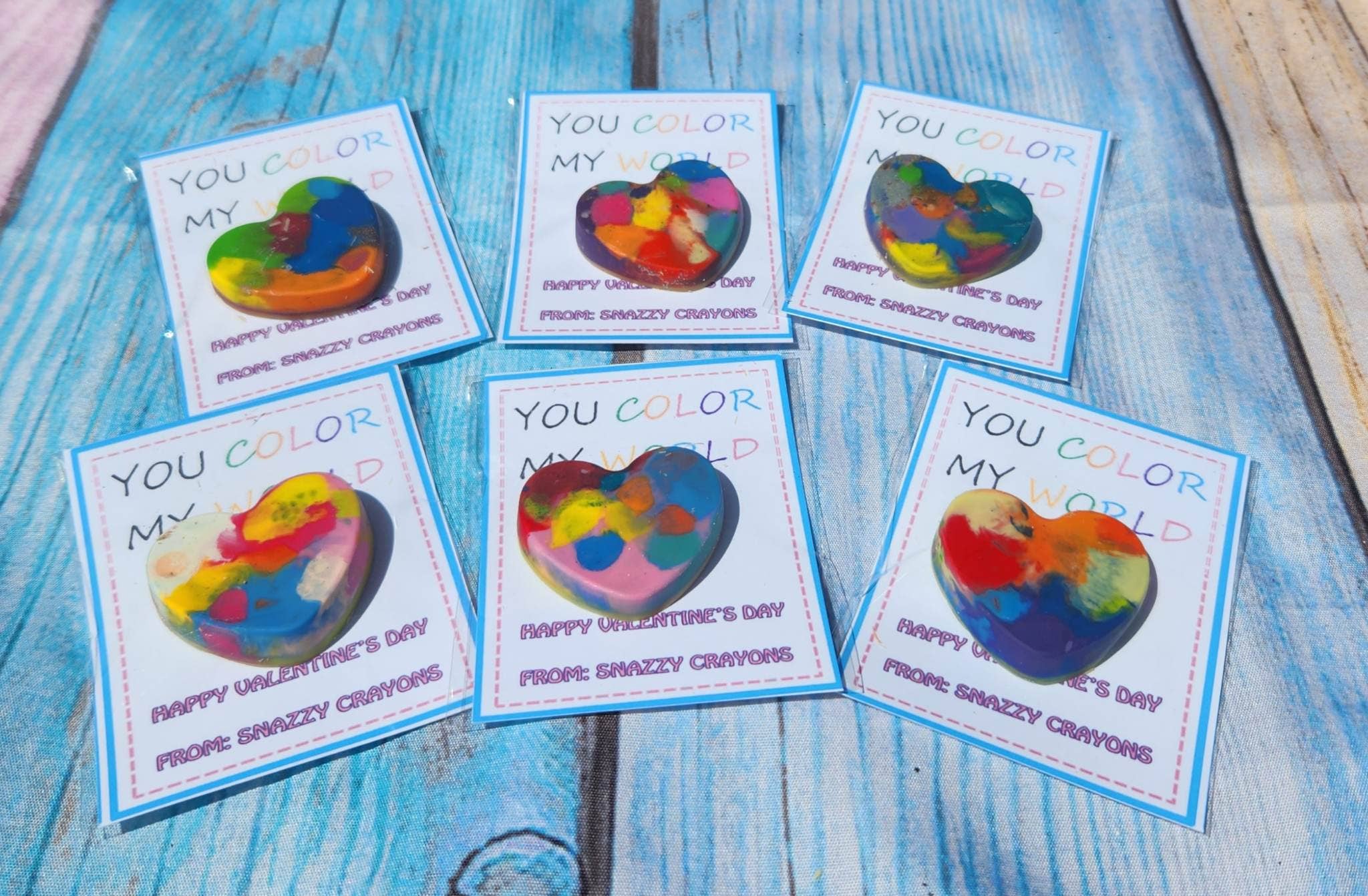 Snazzy Crayons - Wholesale Party Favor - Valentines Day Cards, Crayon Hearts1