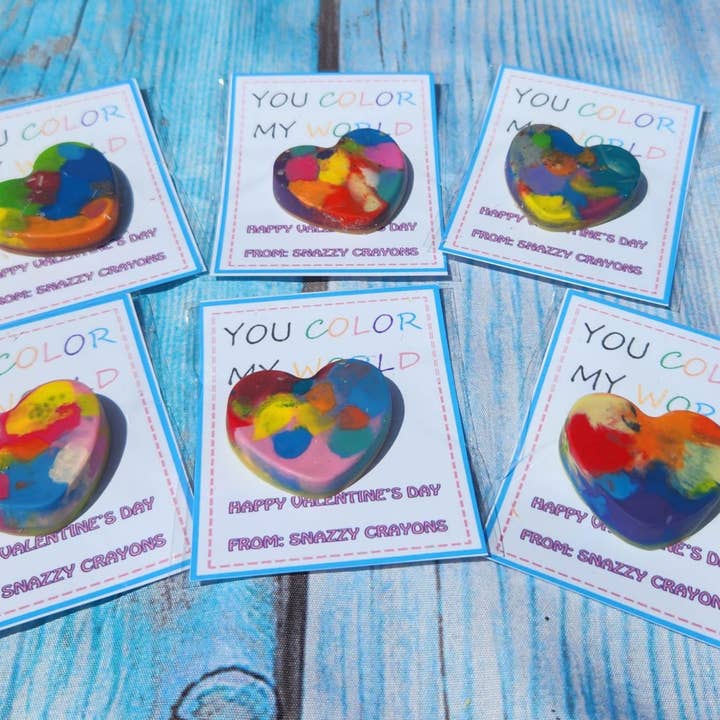 Snazzy Crayons - Wholesale Party Favor - Valentines Day Cards, Crayon Hearts1