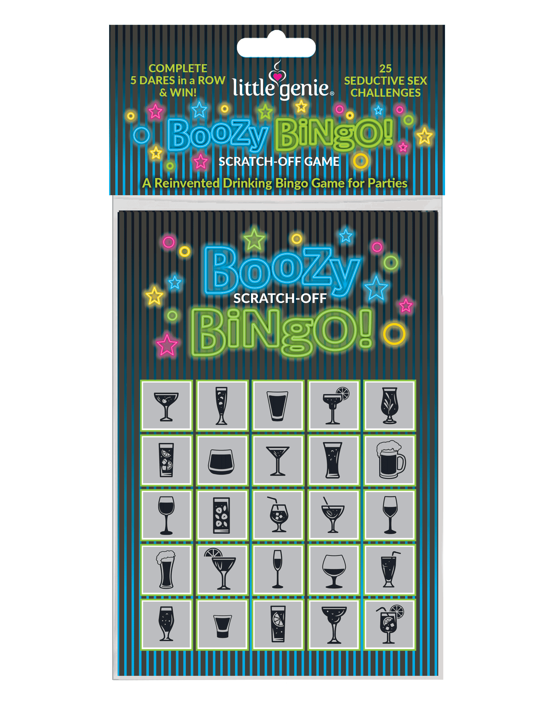 Little Genie Productions - Wholesale Party Favor - Boozy Bingo Scratch Off Drinking Game0