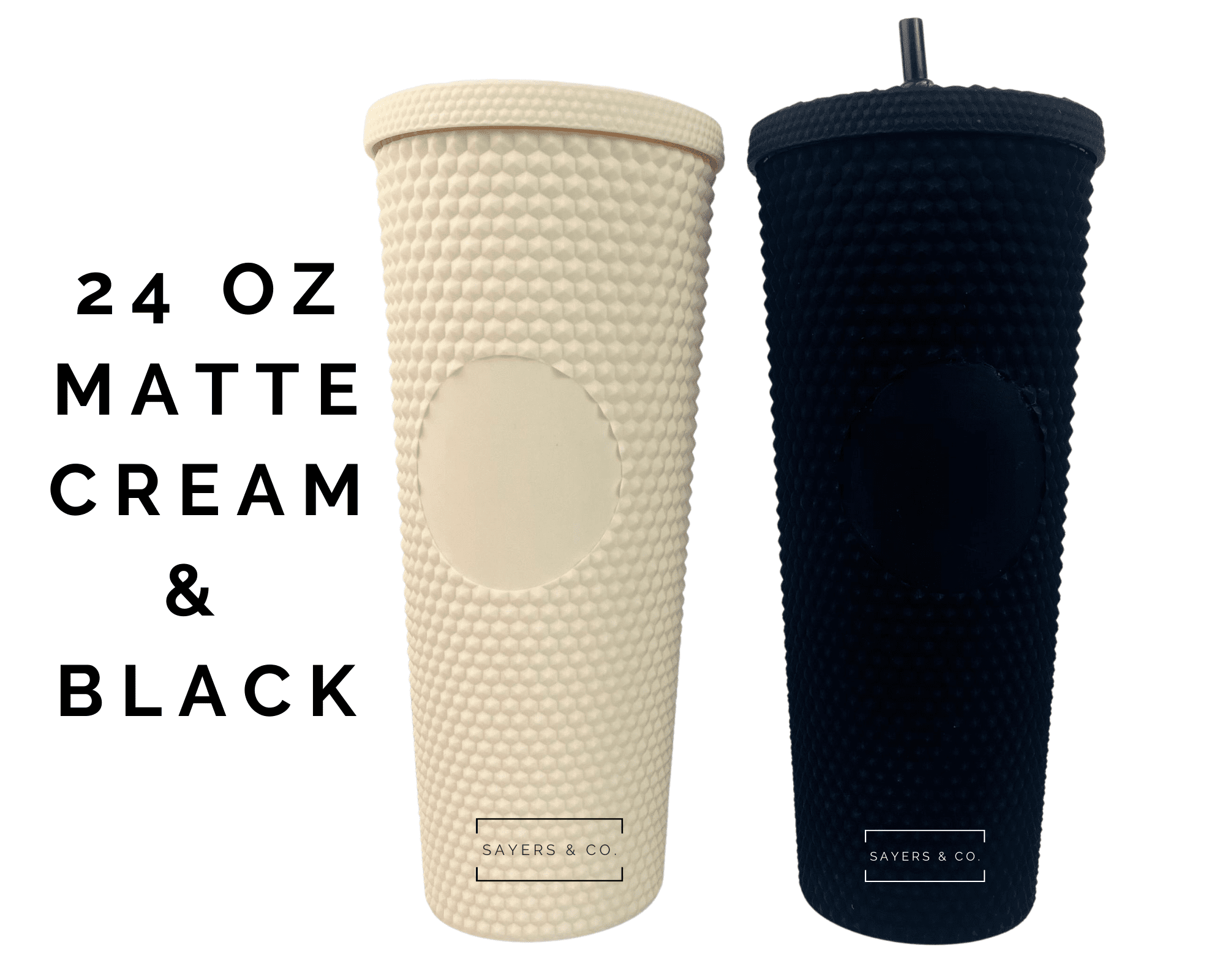 Matte Black 24oz Matte & Glossy Studded Double Walled Tumbler for wholesale on Faire4